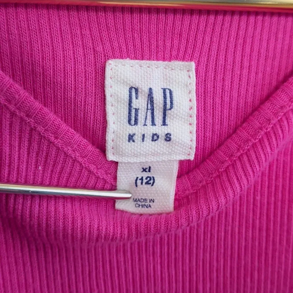 GAP KIDS Girls Pink Floral Azalea Sleeveless Tank Dress Size XL/12 Cotton Lined